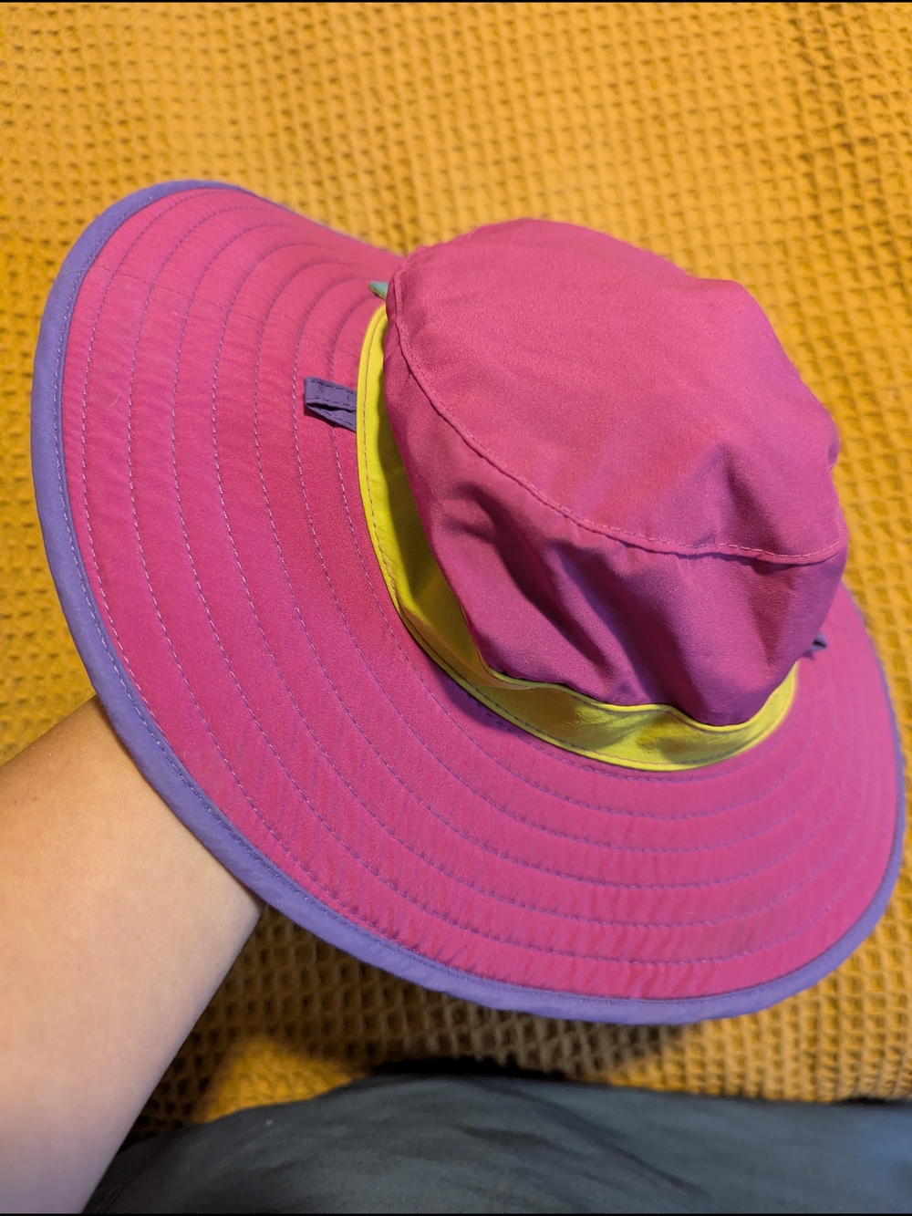 Sunday Fucsia Teal Kids Sun Hat, M